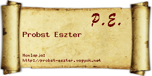 Probst Eszter névjegykártya